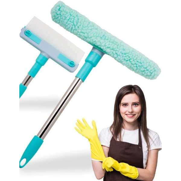 Швабра для окон Multpurpose Squeegee с насадкой микрофибра для мытья