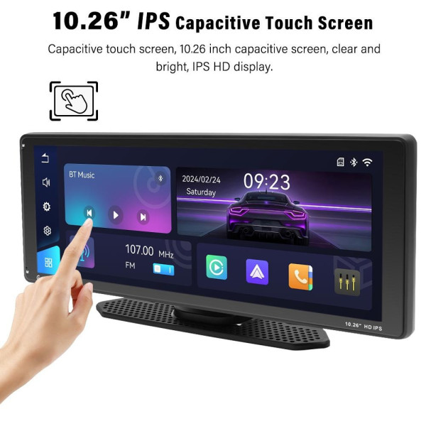 Экран для авто 601W 7" монитор с поддержкой CarPlay Android Auto