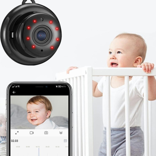 Камера видеонаблюдения V380 WiFi IP 1080p мини камера с функцией видеоняни