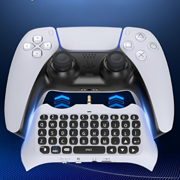 Клавиатура chatpad для PS5 DualSense Bluetooth с динамиком и разъемом 3.5 мм белый