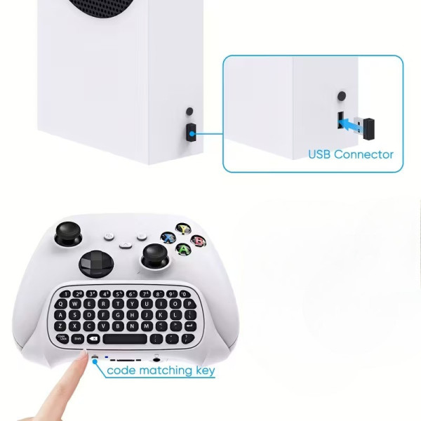 Клавиатура chatpad для PS5 DualSense Bluetooth с динамиком и разъемом 3.5 мм белый