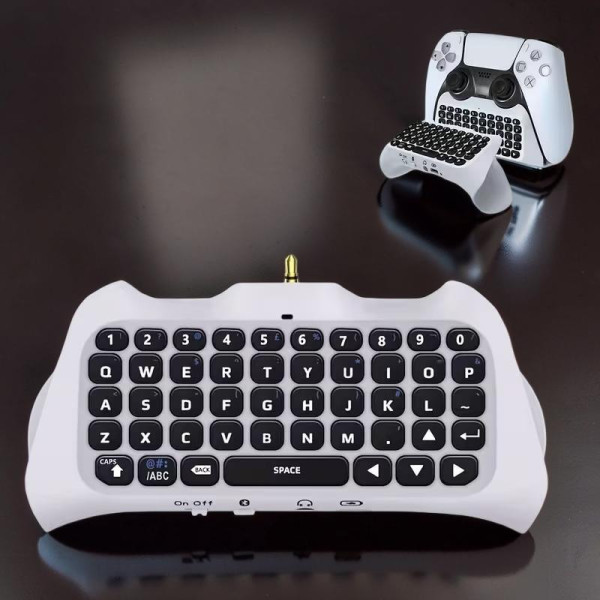Клавиатура chatpad для PS5 DualSense Bluetooth с динамиком и разъемом 3.5 мм белый