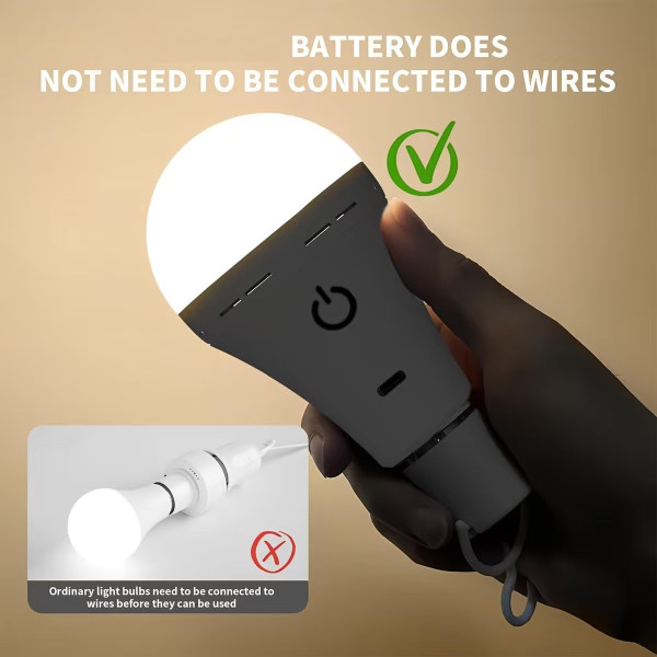 Лампочка E27 A65 аккумуляторная LED RGB с пультом и USB зарядкой