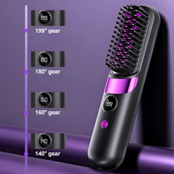 Утюжок для волос S9 USB беспроводной выпрямитель расческа с дисплеем и аккумулятором