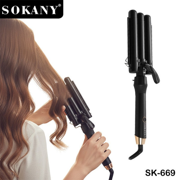 Щипцы для волос SOKANY CL SK-669 плойка тройная волна керамическое покрытие