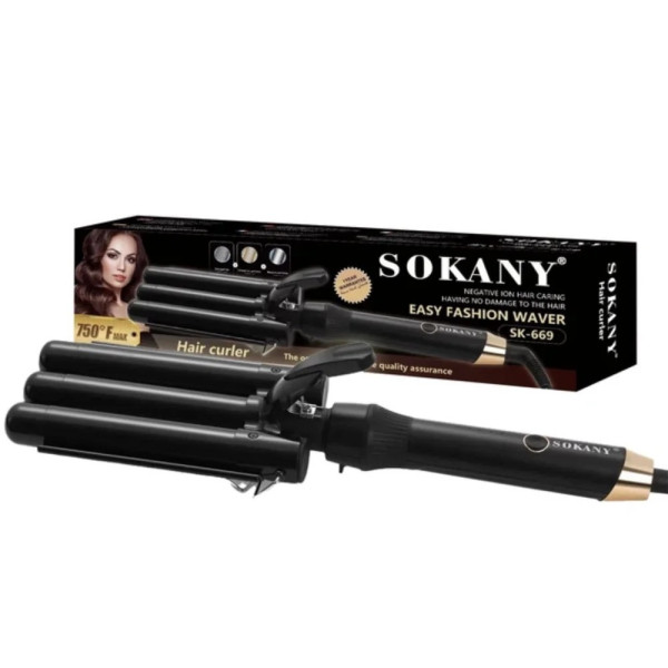 Щипцы для волос SOKANY CL SK-669 плойка тройная волна керамическое покрытие