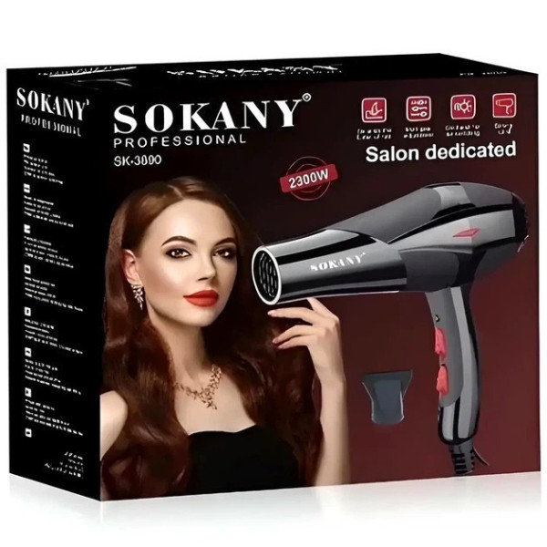Фен SOKANY HS-3890 2300Вт для волос с ионизацией диффузор и концентратор
