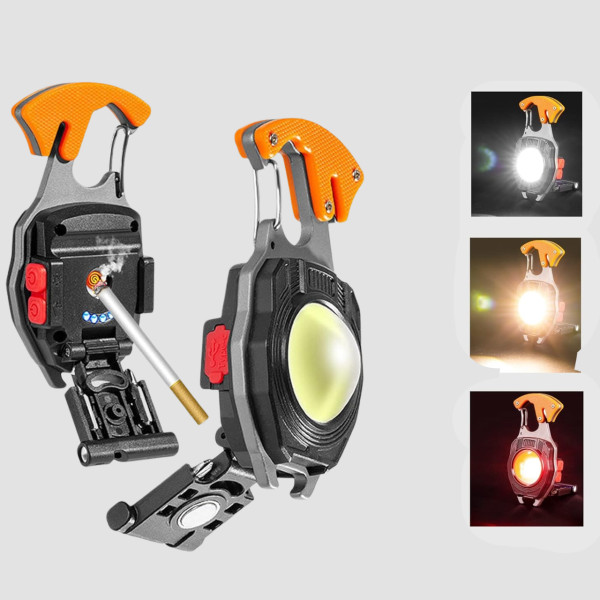 Фонарик W5147 мини LED брелок с магнитом и карабином портативный