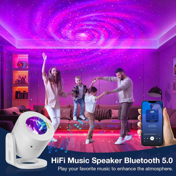 Ночник проектор AND LY-1069 звездное небо с Bluetooth динамиком светильник