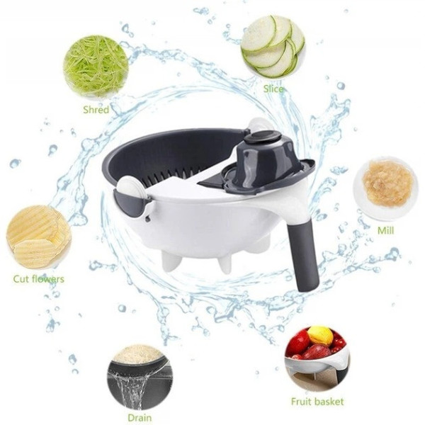 Терка овощерезка Basket Vegetable Cutter с контейнером, кухонный измельчитель с насадками для овощей