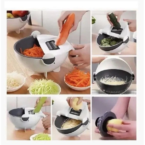 Терка овощерезка Basket Vegetable Cutter с контейнером, кухонный измельчитель с насадками для овощей