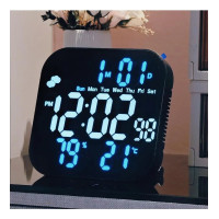 Электронные часы DS 3828L настенные LED с температурой и влажностью, цифровой будильник USB