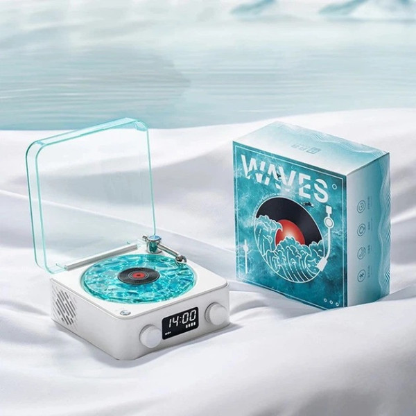 Ночник Vinyl Waves Player LED с эффектом воды, светильник с Bluetooth колонкой ретро стиль