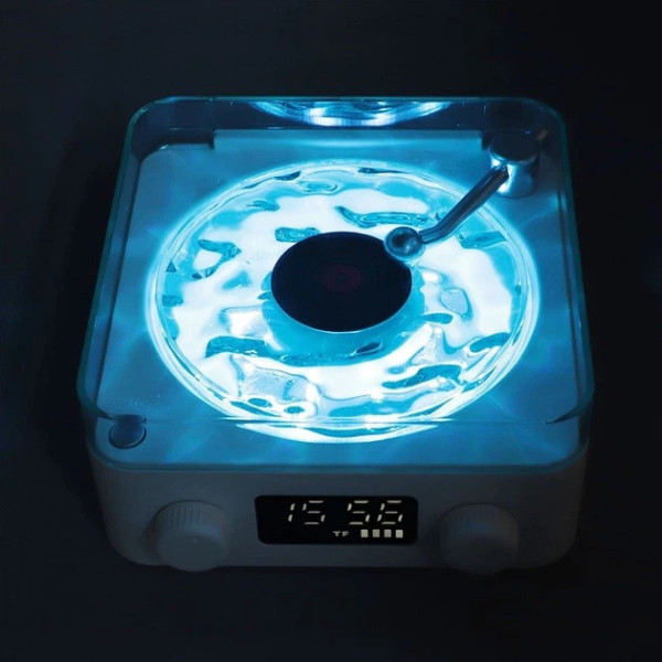 Ночник Vinyl Waves Player LED с эффектом воды, светильник с Bluetooth колонкой ретро стиль
