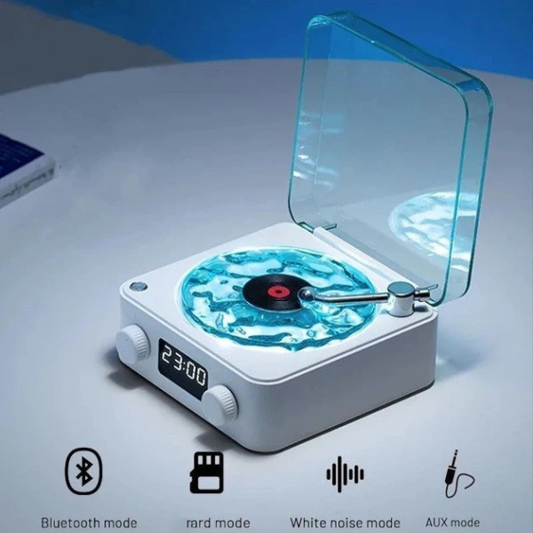 Ночник Vinyl Waves Player LED с эффектом воды, светильник с Bluetooth колонкой ретро стиль