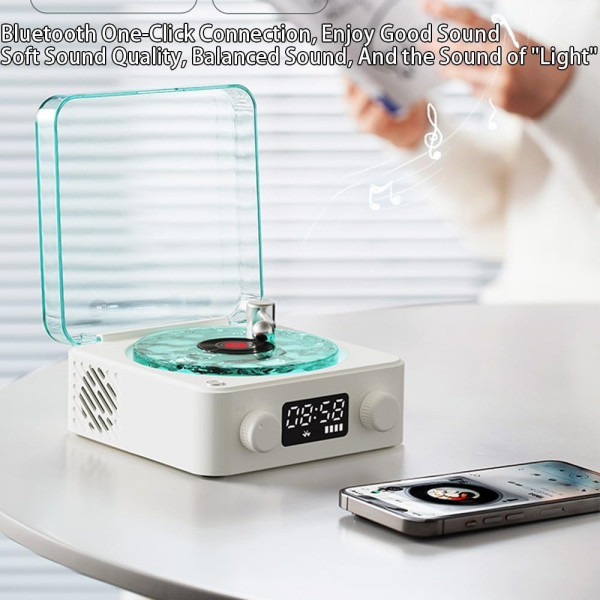 Ночник Vinyl Waves Player LED с эффектом воды, светильник с Bluetooth колонкой ретро стиль