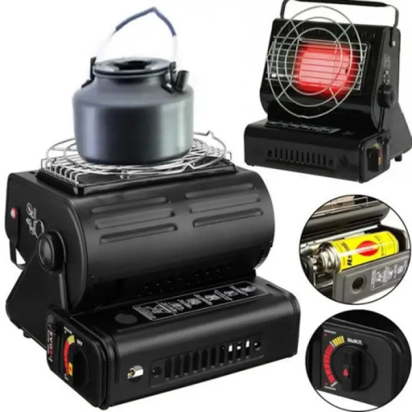 Обогреватель газовый 2в1 1300W туристический с функцией приготовления пищи, походная плитка