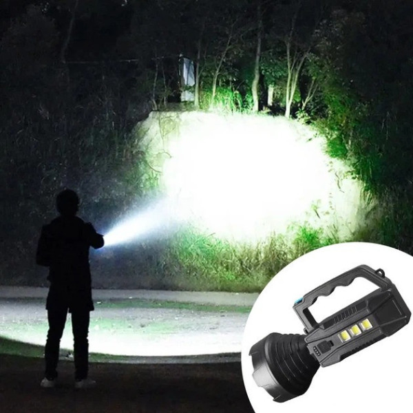 Прожектор LED CX-8809 аккумуляторный с солнечной панелью, портативный фонарь USB