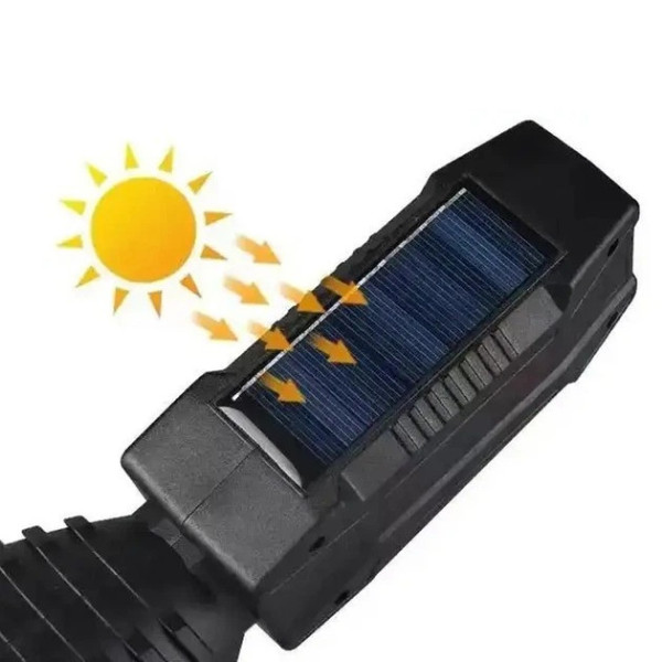 Прожектор LED CX-8809 аккумуляторный с солнечной панелью, портативный фонарь USB