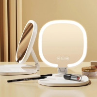 Косметическое зеркало J01 с LED подсветкой настольное складное для макияжа