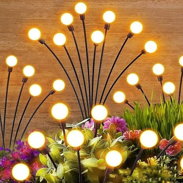 Садовые светлячки 2 шт на солнечной батарее LED фонари декоративные