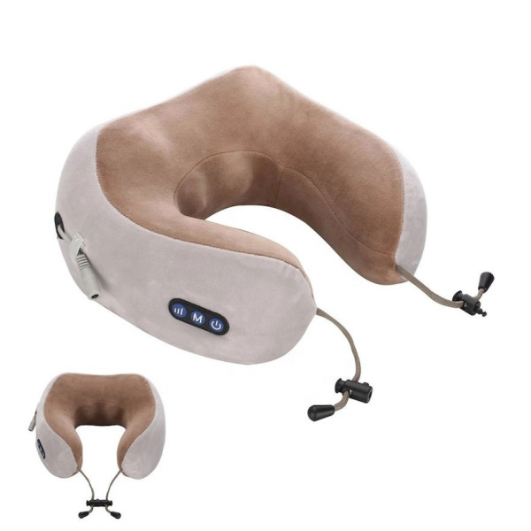 Подушка массажная для шеи U-shaped massage pillow, массажер для плеч и шеи с эффектом памяти ортопедическая