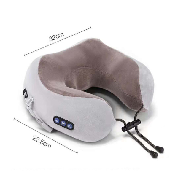 Подушка массажная для шеи U-shaped massage pillow, массажер для плеч и шеи с эффектом памяти ортопедическая