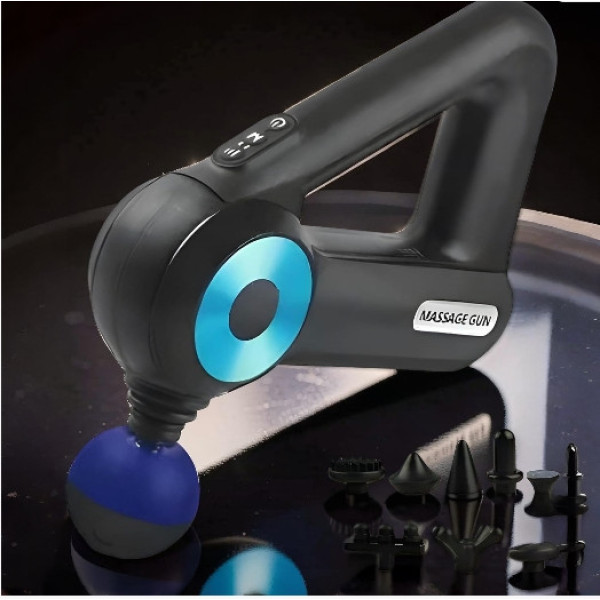 Перкуссионный массажер Massage Gun 12 в 1 для тела, электрический массажный пистолет для мышц спины и ног