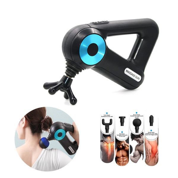 Перкуссионный массажер Massage Gun 12 в 1 для тела, электрический массажный пистолет для мышц спины и ног