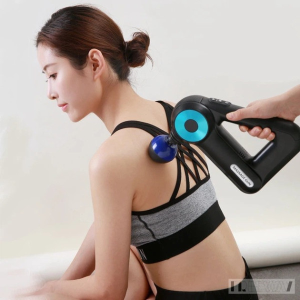 Перкуссионный массажер Massage Gun 12 в 1 для тела, электрический массажный пистолет для мышц спины и ног