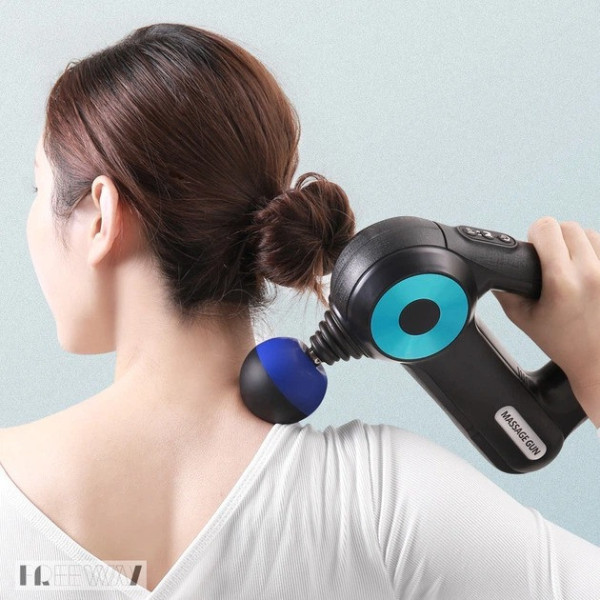 Перкуссионный массажер Massage Gun 12 в 1 для тела, электрический массажный пистолет для мышц спины и ног