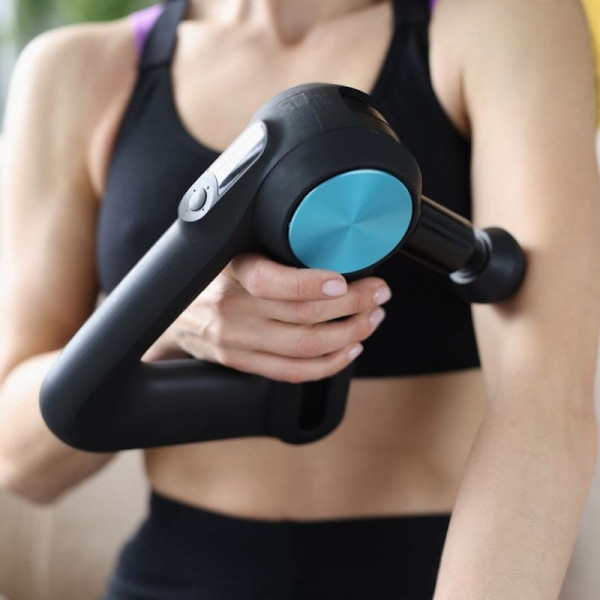 Перкуссионный массажер Massage Gun 12 в 1 для тела, электрический массажный пистолет для мышц спины и ног