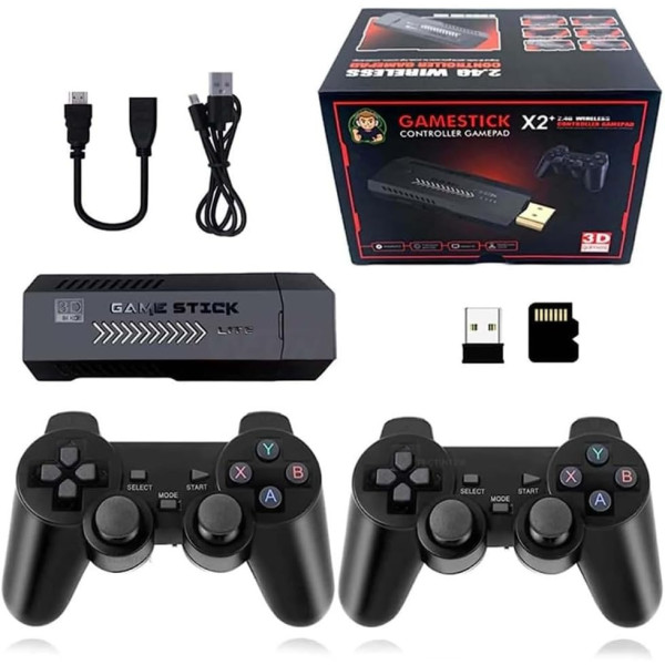 Приставка игровая X2 Plus 64GB портативная, консоль для телевизора и монитора с геймстиком