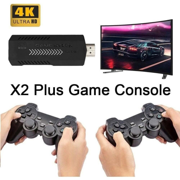 Приставка игровая X2 Plus 64GB портативная, консоль для телевизора и монитора с геймстиком