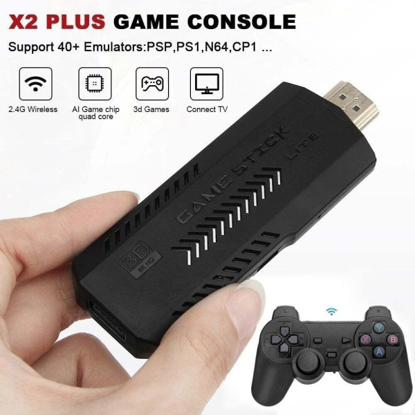 Приставка игровая X2 Plus 64GB портативная, консоль для телевизора и монитора с геймстиком