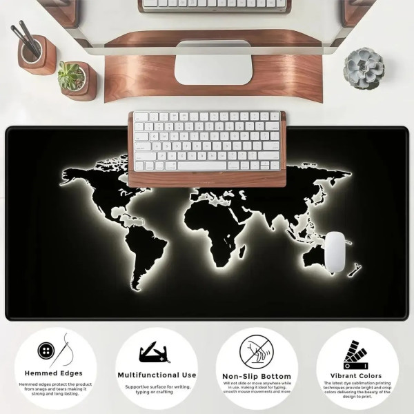 Игровой коврик для мыши HP227 карта мира, большой коврик для ПК и ноутбука