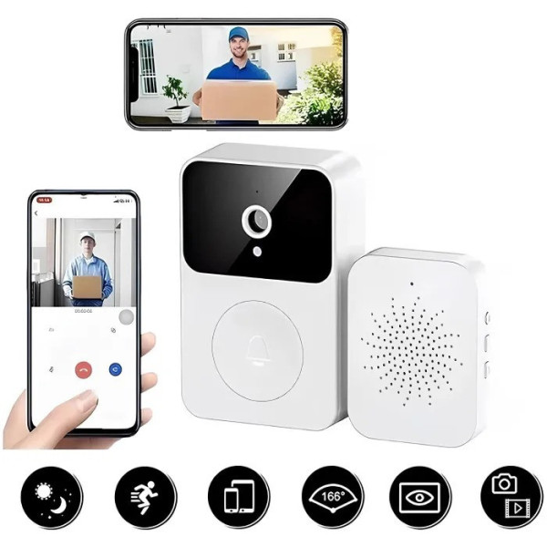 Дверной видеозвонок Wi-Fi M6 с камерой, беспроводной звонок с ночным режимом
