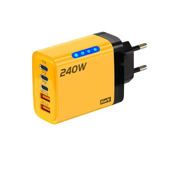 Зарядное устройство 240W многопортовое 3 Type-C 2 USB адаптер быстрой зарядки
